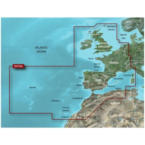 Garmin BlueChart G3 Vision VEU722L Europe Atlantic Coast Charts Garmin BlueChart G3 Vision VEU722L Europe Atlantic Coast Charts