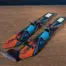 O'Brien All-Star Trainer Waterskis with training rope attached and handle resting on dock.