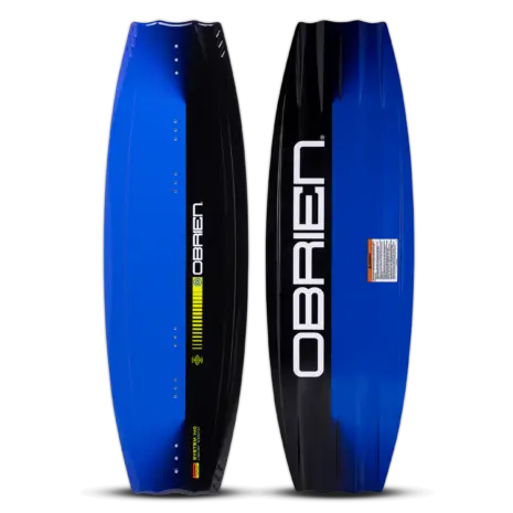 O’Brien System 140 Wakeboard Featured O’Brien System 140 wakeboard in blue, showing the top and base
