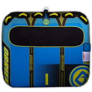 O’Brien Speedster 3 towable tube in blue, black and yellow