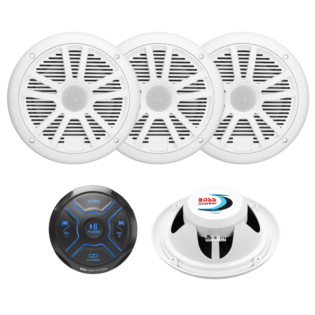 BOSS Audio MG250W.64 Marine Stereo & 4-Speaker Package 1 BOSS Audio MG250W.64 Marine Stereo & 4-Speaker Package official gallery image