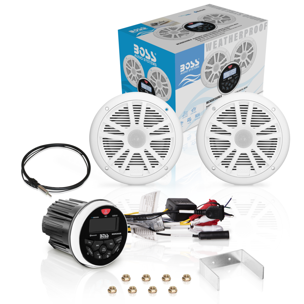 BOSS Audio MCKGB350W.6 Marine Stereo & Speaker Package 1 BOSS Audio MCKGB350W.6 Marine Stereo & Speaker Package official gallery image