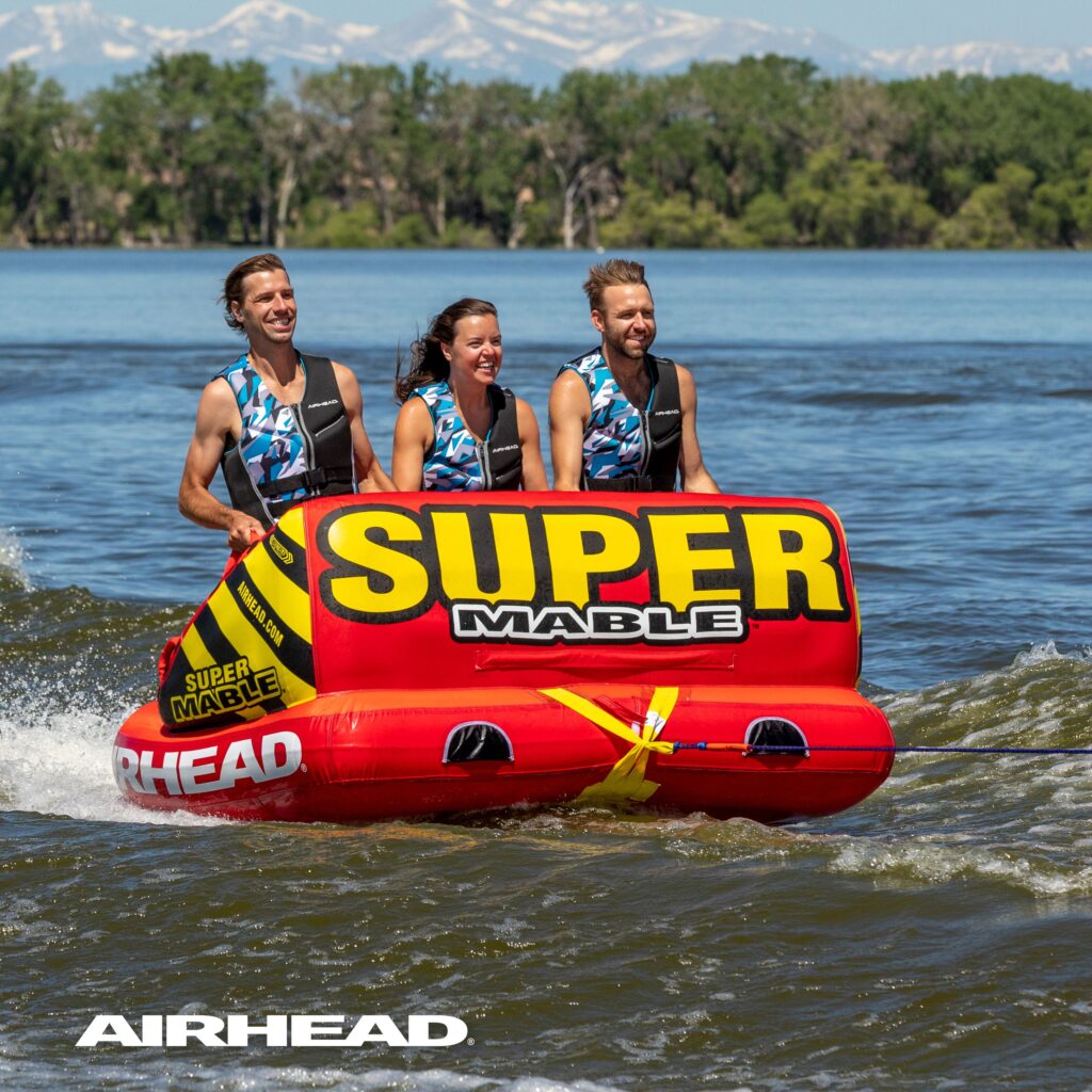 Airhead Super MableĀ® | 1-3 Rider Towable Tube for Boating 1 Airhead Super MableĀ® | 1-3 Rider Towable Tube for Boating official gallery image