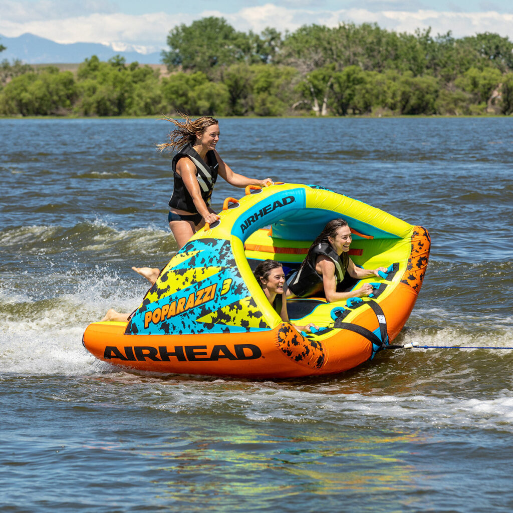 Airhead Poparazzi 3 | 1-3 Rider Towable Tube for Boating 1 Airhead Poparazzi 3 | 1-3 Rider Towable Tube for Boating official gallery image
