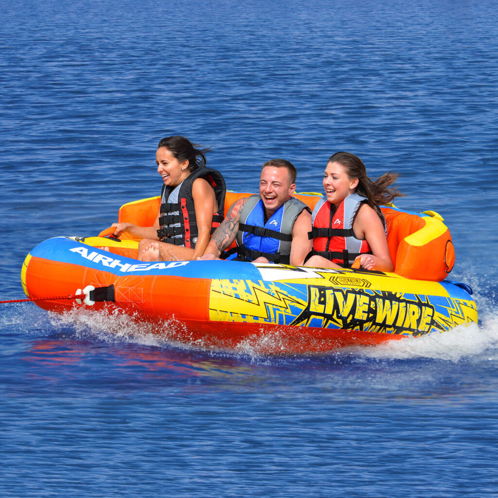 Airhead Live Wire 3 | 1-3 Rider Towable Tube for Boating 1 Airhead Live Wire 3 | 1-3 Rider Towable Tube for Boating official gallery image