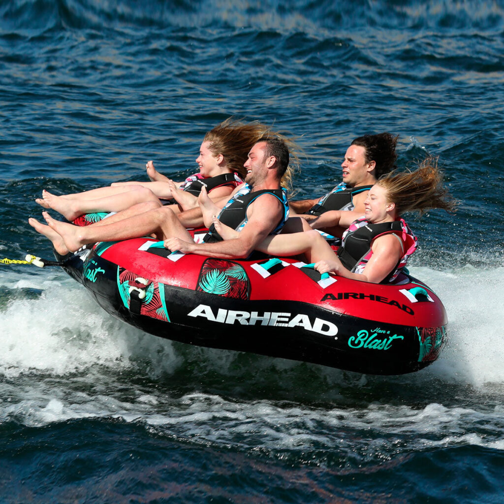 Airhead Blast 4 | 1-4 Rider Towable Tube for Boating 1 Airhead Blast 4 | 1-4 Rider Towable Tube for Boating official gallery image