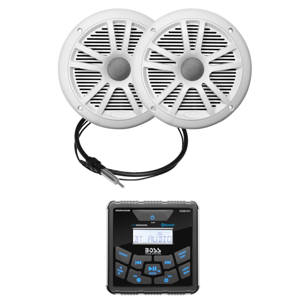 BOSS Audio MCKGB450W.6 Marine Stereo & Speaker Package 1 BOSS Audio MCKGB450W.6 Marine Stereo & Speaker Package official gallery image