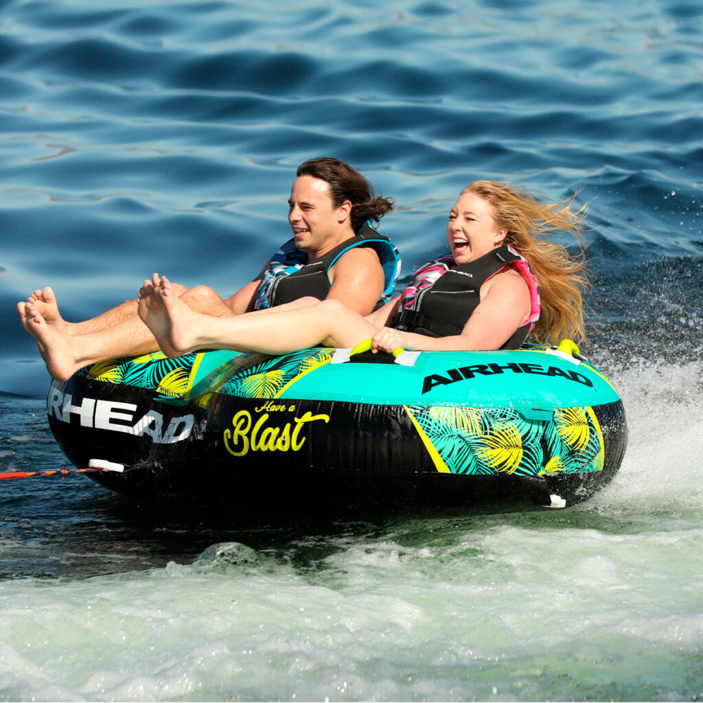 Airhead Blast 2 | 1-2 Rider Towable Tube for Boating 1 Airhead Blast 2 | 1-2 Rider Towable Tube for Boating official gallery image