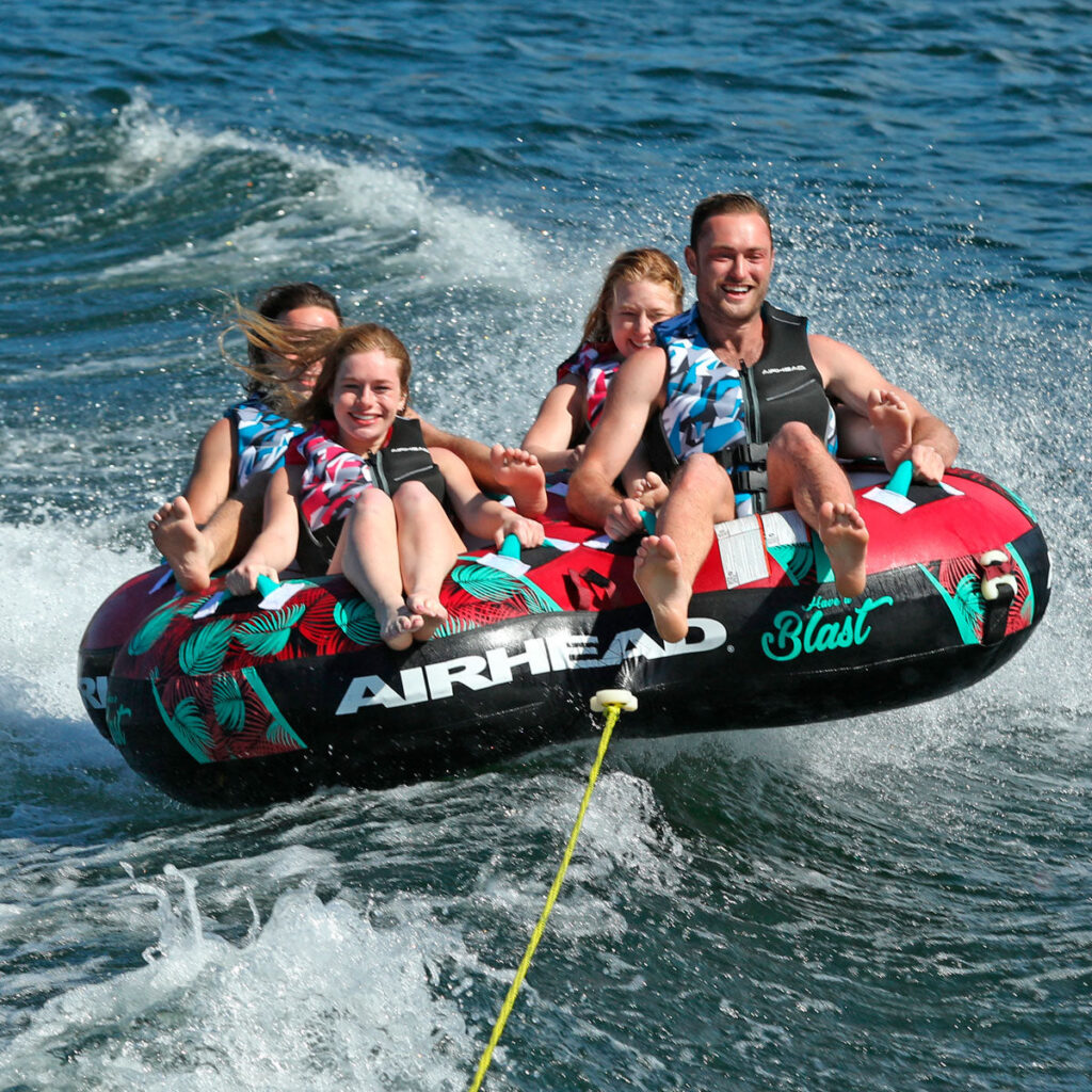 Airhead Blast 4 | 1-4 Rider Towable Tube for Boating 2 Airhead Blast 4 | 1-4 Rider Towable Tube for Boating official gallery image