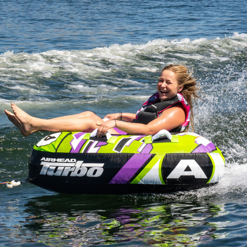 Airhead Turbo Blast | 1 Rider Towable Tube for Boating 2 Airhead Turbo Blast | 1 Rider Towable Tube for Boating official gallery image