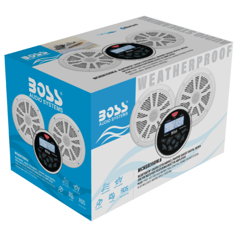 BOSS Audio MCKGB350W.6 Marine Stereo & Speaker Package — Gallery BOSS Audio MCKGB350W.6 Marine Stereo & Speaker Package official gallery image