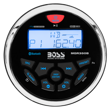 BOSS Audio MGR350B Marine Gauge Receiver — Gallery BOSS Audio MGR350B Marine Gauge Receiver official gallery image