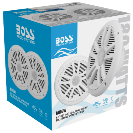BOSS Audio MR6W 6.5-inch White Marine Speakers — Gallery BOSS Audio MR6W 6.5-inch White Marine Speakers official gallery image