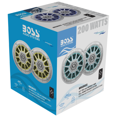 BOSS Audio MRGB65S 6.5-inch RGB Marine Speakers — Gallery BOSS Audio MRGB65S 6.5-inch RGB Marine Speakers official gallery image