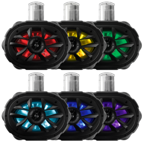 BOSS Audio MRWT69RGB 6x9-inch RGB Marine Wake Tower Speaker — Gallery BOSS Audio MRWT69RGB 6x9-inch RGB Marine Wake Tower Speaker official gallery image