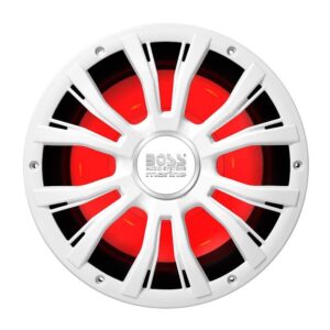 BOSS Audio MRGB10W 10-Inch 800W RGB Marine Subwoofer - White hero