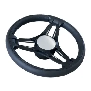 Gussi Italia Selva 350 mm black three-spoke marine steering wheel