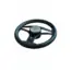 Angled view of Gussi Italia Badia 350 mm black marine steering wheel