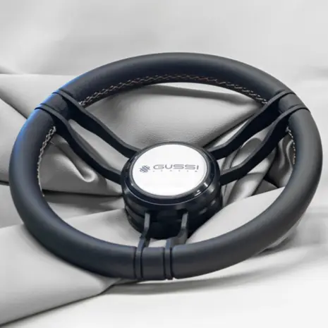 Gussi Italia Tino 350 mm Marine Steering Wheel - Hero Gussi Italia Tino 350 mm black six-spoke marine steering wheel