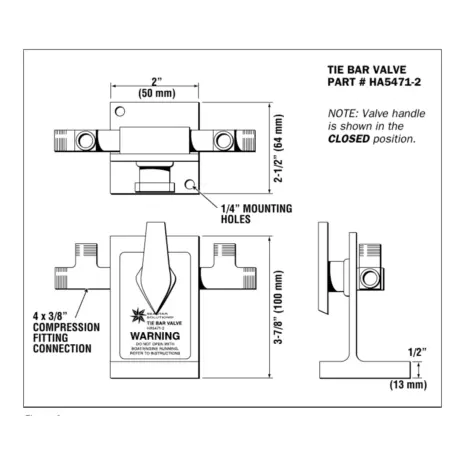 SeaStar HA5471-2 Liquid Tie Bar Alignment Valve SeaStar HA5471-2 liquid tie bar alignment valve technical illustration