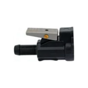 Attwood 8896LP6 black female Yamaha fuel hose connector with locking lever and 3/8-inch barb