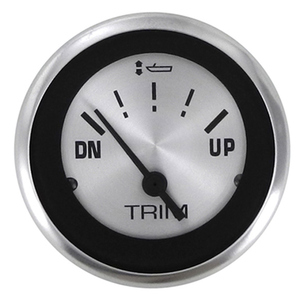 Sterling 62350 silver marine trim gauge with down and up scale