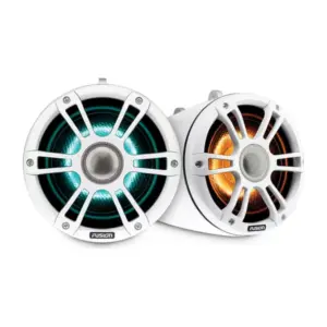 Fusion Signature Series 3 Marine Wake Tower Speakers, 6.5" 230 Watt Sports White Marine Wake Tower Speaker with CRGBW