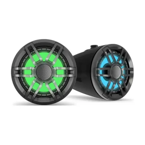 Fusion XS Series Marine Wake Tower Speakers, 6.5" 200-Watt Sports Black Marine Wake Tower Speaker with RGB LED Lighting Fusion XS Series Marine Wake Tower Speakers, 6.5" 200-Watt Sports Black Marine Wake Tower Speaker with RGB LED Lighting