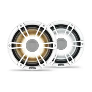 Fusion Signature Series 3i Marine Speakers, 8.8" 330-watt CRGBW coaxial Sports white marine speakers (pair)