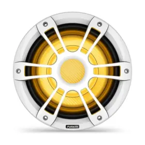 Fusion Signature Series 3i Marine Subwoofers, 10" 600-watt CRGBW Sports white marine subwoofer