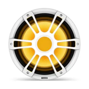Fusion Signature Series 3i Marine Subwoofers, 12" 1400-watt CRGBW Sports white marine subwoofer