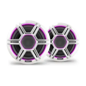 Fusion Apollo Speakers, 6.5" LED Marine Speakers with Sports White Grilles - AP-FL65SPW Fusion Apollo 6.5” LED marine speakers with sports white grilles