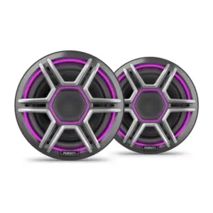 Fusion Apollo Speakers, 6.5" LED Marine Speakers with Sports Grey Grilles - AP-FL65SPG Fusion Apollo 6.5” LED marine speakers with sports gray grilles