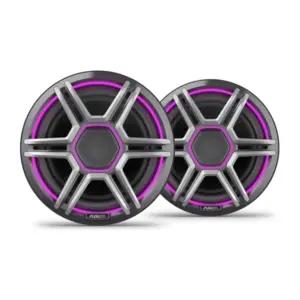 Fusion Apollo Speakers, 7.7" LED Marine Speakers with Sports Grey Grilles - AP-FL77SPG Fusion Apollo 7.7” LED marine speakers with sports gray grilles