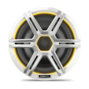 Fusion Apollo Subwoofer, 10" LED Marine Subwoofer with Sports Grey Grille - AP-SL10SPW Fusion Apollo 10” LED marine subwoofer with sports white grille