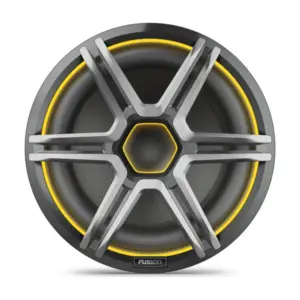 Fusion Apollo Subwoofer, 12" LED Marine Subwoofer with Sports Grey Grille - AP-SL12SPG Fusion Apollo 12” LED marine subwoofer with sports gray grille