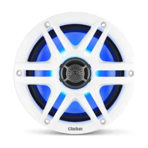Clarion Marine CMS Speakers, 6.5" with LED and White and Black Sport Grille (CMS-651RGB-SWB)