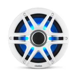 Clarion Marine CMSP Speakers, 7.7" with LED and and Gray White Sport Grille (CMSP-771RGB-SWG)