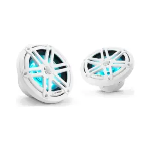 JL Audio M3 Marine Speakers, 6.5" with LED and White sport grille - M3-650X-S-Gw-i