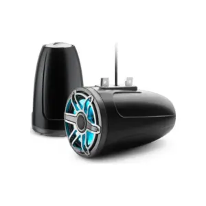 JL Audio M6 Enclosed Tower Speakers, 7.7" with LED and Titanium Sport Grille - M6-770ETXv3-Sb-S-GmTi-i