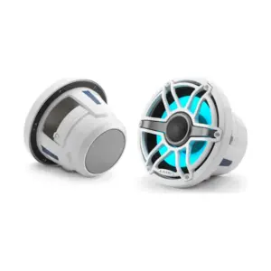 JL Audio M6 Marine Speakers, 8.8" with LED and White sport grille - M6-880X-S-GwGw-i