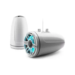 JL Audio M6 Enclosed Tower Speakers, 8.8" with LED and White Sport Grille - M6-880ETXv3-Gw-S-GwGw-i