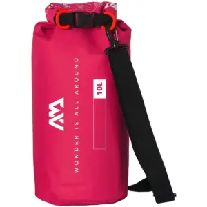 Aqua Marina pink 10L dry bag - pink bag with rolled top black buckle and shoulder strap