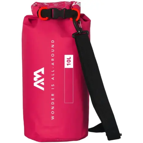 Aqua Marina pink 10L dry bag - pink bag with rolled top black buckle and shoulder strap Aqua Marina pink 10L dry bag - pink bag with rolled top black buckle and shoulder strap