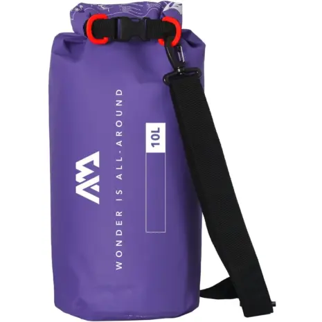 Aqua Marina purple 10L dry bag - purple bag with rolled top black buckle and shoulder strap Aqua Marina purple 10L dry bag - purple bag with rolled top black buckle and shoulder strap