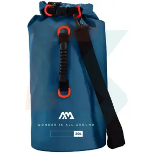 Aqua Marina 20L navy dry bag - navy bag with carry handle and black shoulder strap