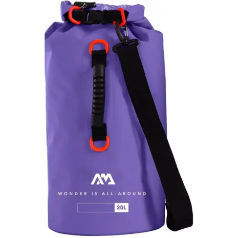 Aqua Marina 20L purple dry bag - purple bag with carry handle and black shoulder strap Aqua Marina 20L purple dry bag - purple bag with carry handle and black shoulder strap