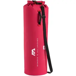 Aqua Marina 90L pink dry bag - tall roll-top bag with black shoulder strap and carry handle