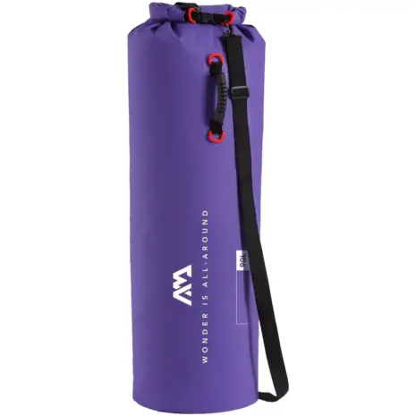 Aqua Marina 90L purple dry bag - purple roll-top bag with black shoulder strap Aqua Marina 90L purple dry bag - purple roll-top bag with black shoulder strap
