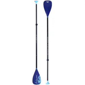 Aqua Marina ACE YOUTH SUP paddle - front and reverse views of blue paddle with light blue grip